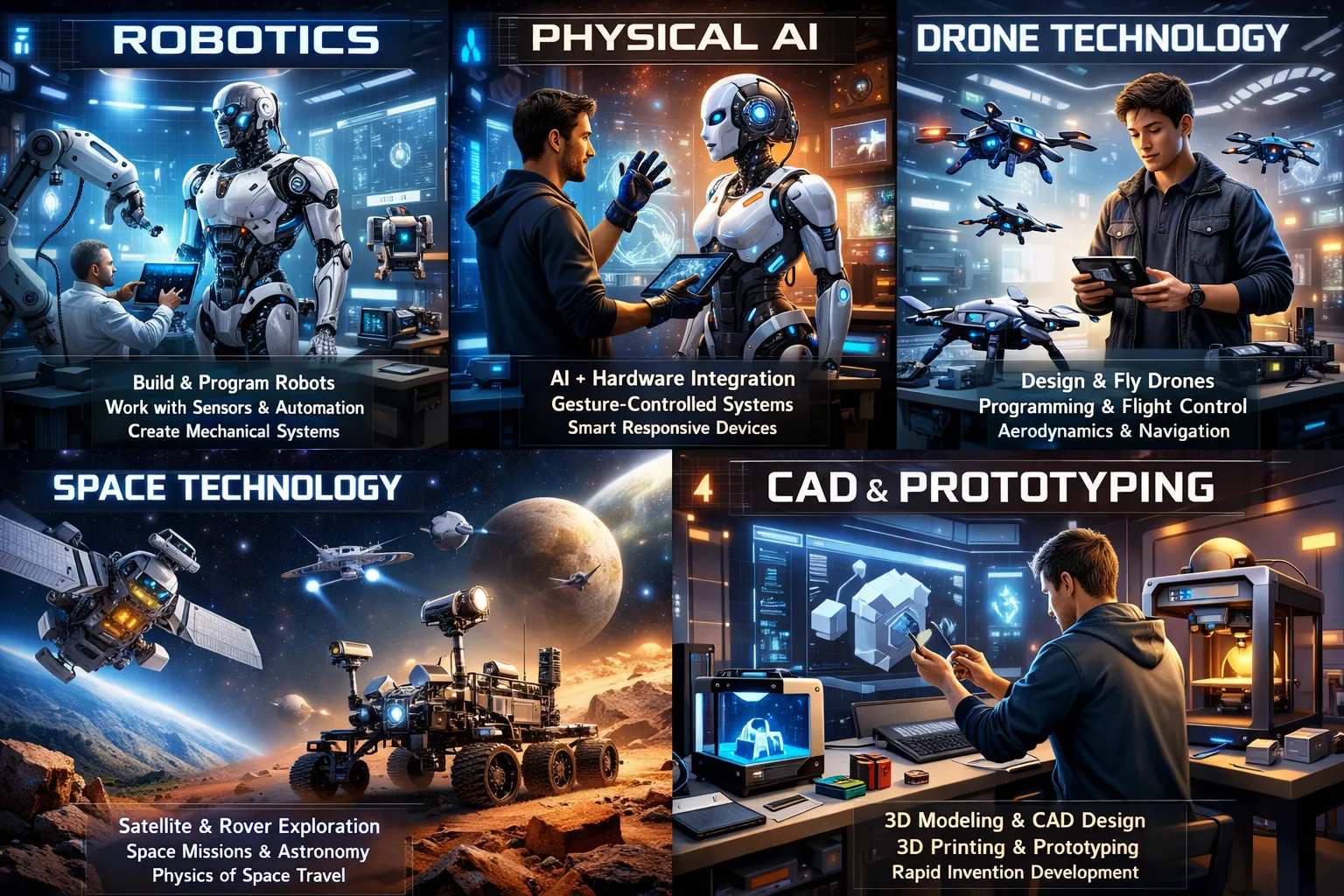 Students working in the maker workshop